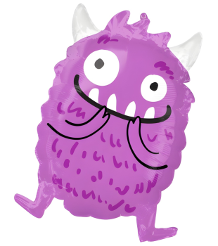 XL Folienballon Figur - Happy Monster lila - ø 48cm